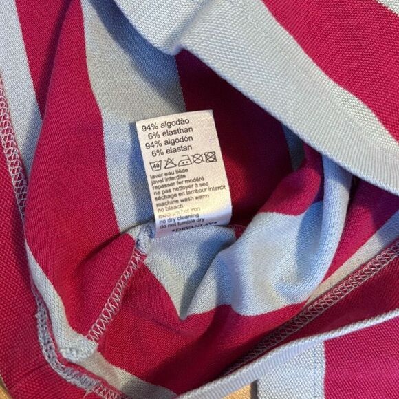 Lacoste vintage pink and blue striped long sleeve size 42   Has some bleach stai - Picture 7 of 8